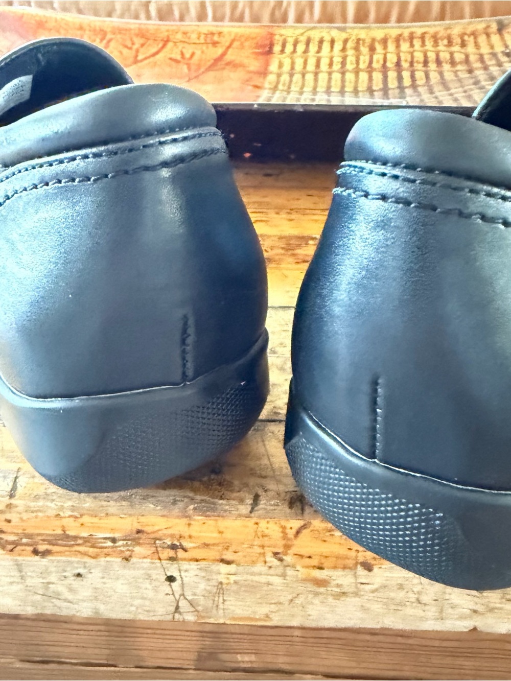 Air Supply Plus Black Genuine Leather Slip On Loafers. Sz 9.5 W. - Picture 7 of 9